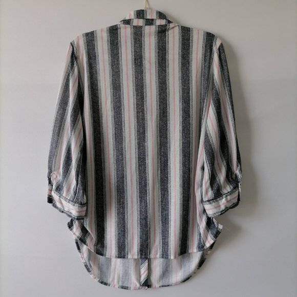 Eden & Olivia Maternity Womens Multicolor Roll Tab Sleeve Blouse Top Size XL - Picture 5 of 8